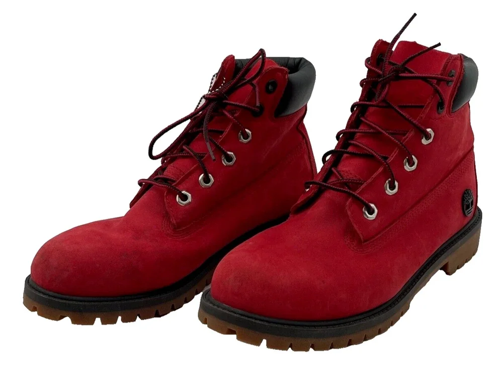 Timberland Premium Boot Primaloft 200g Leather Slip Resistant Red Us Size 6.5